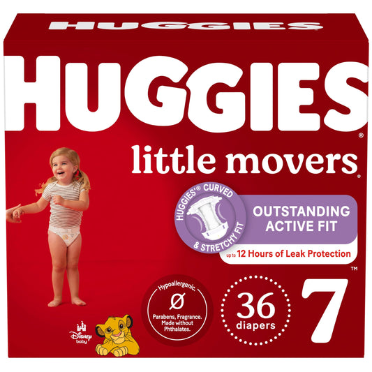 Huggies Size 6 Diapers, Little Movers Baby Diapers, Size 6 (35+ lbs), 108 Count, Packaging May Vary