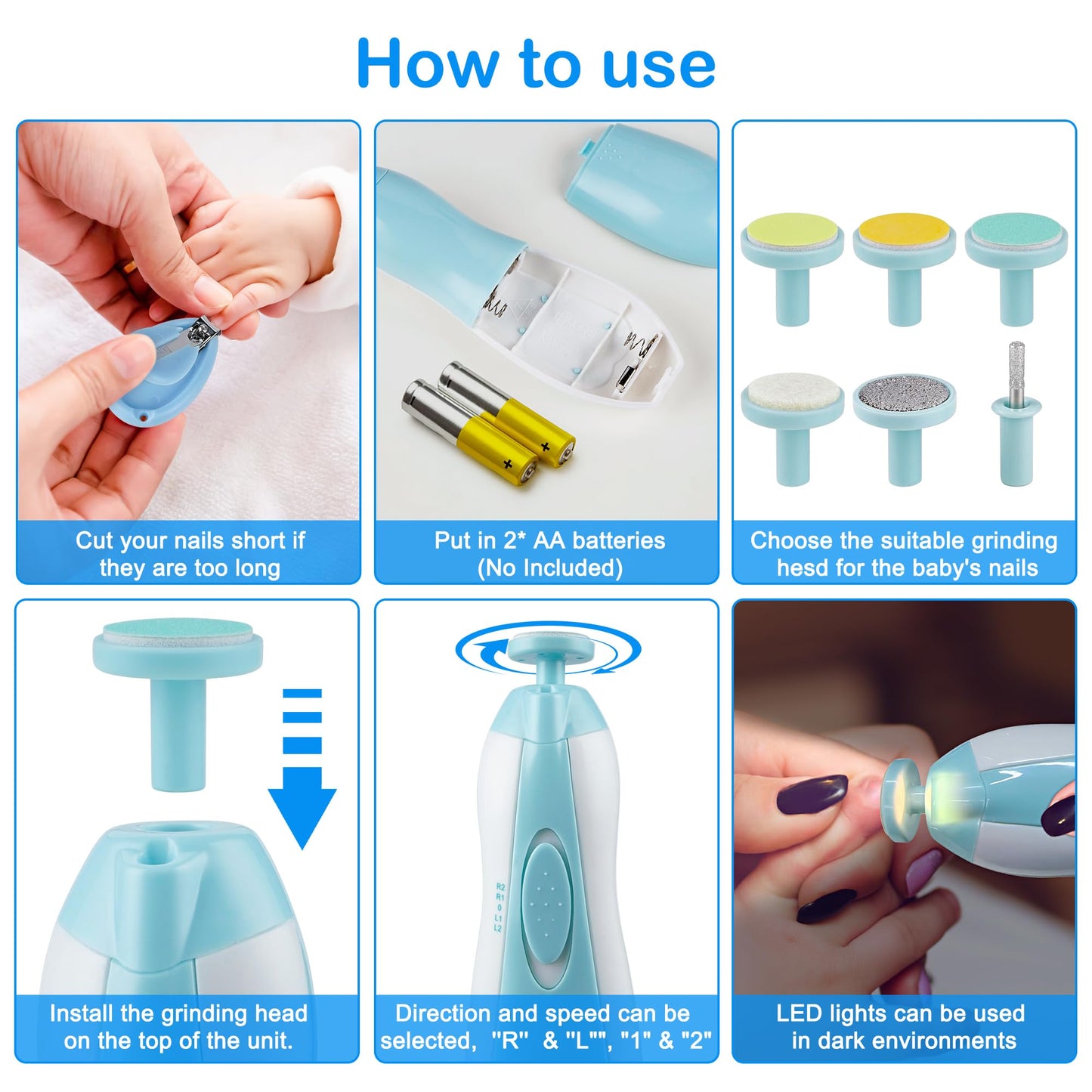 OTTOLIVES Baby Healthcare and Grooming Kit, 24 in 1 Baby Electric Nail Trimmer Set Newborn Nursery Health Care Set for Newborn Infant Toddlers Baby Boys Girls Kids (0-3 Years+) (Green)