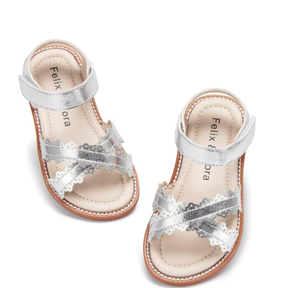 Felix & Flora Toddler Girl Sandals - Little Girl Easter Summer Dress Shoes Lightweight Open Toe Beach Holiday.