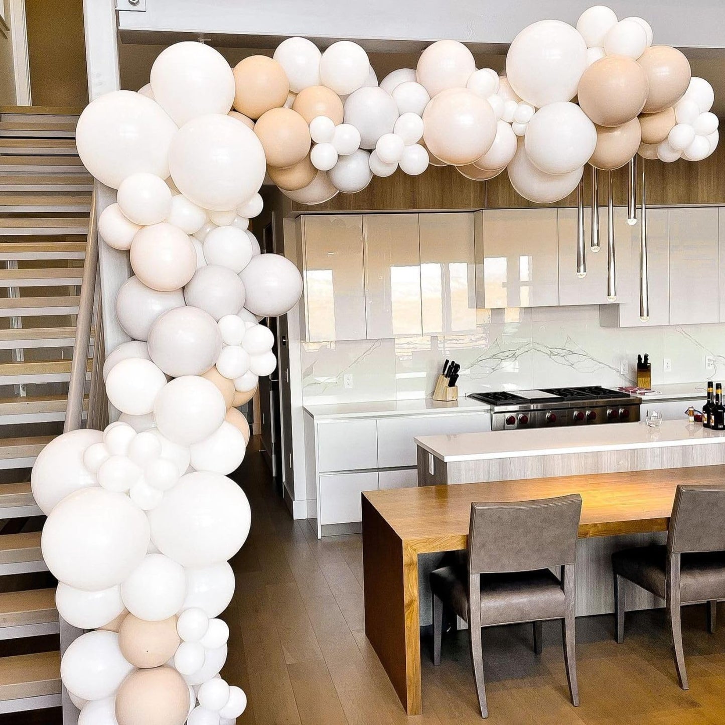 Beige Balloons, 60 PCS 12 Inch Cream Nude Sand White Clear Latex Birthday Balloons for Birthday Baby Shower Wedding Party Decorations