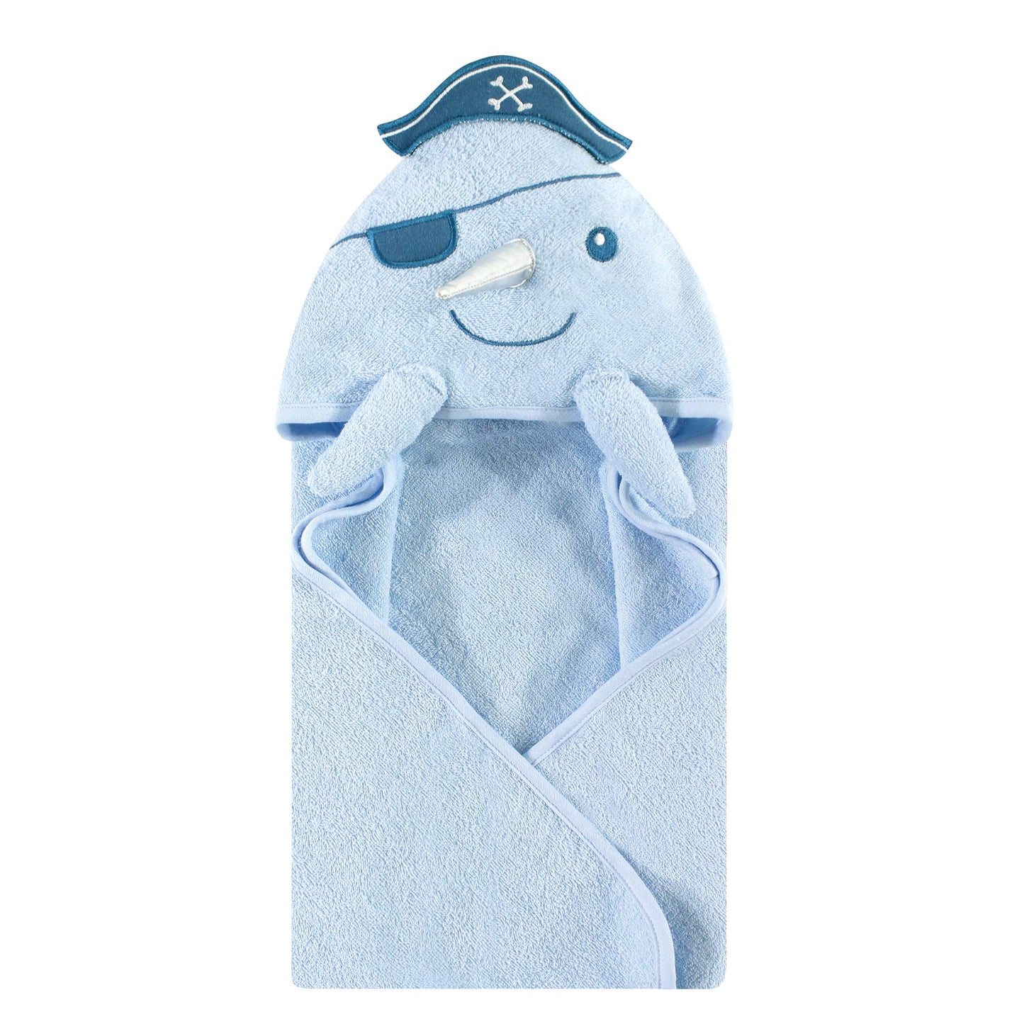 Hudson Baby Unisex Baby Cotton Animal Face Hooded Towel, Pretty Elephant, One Size