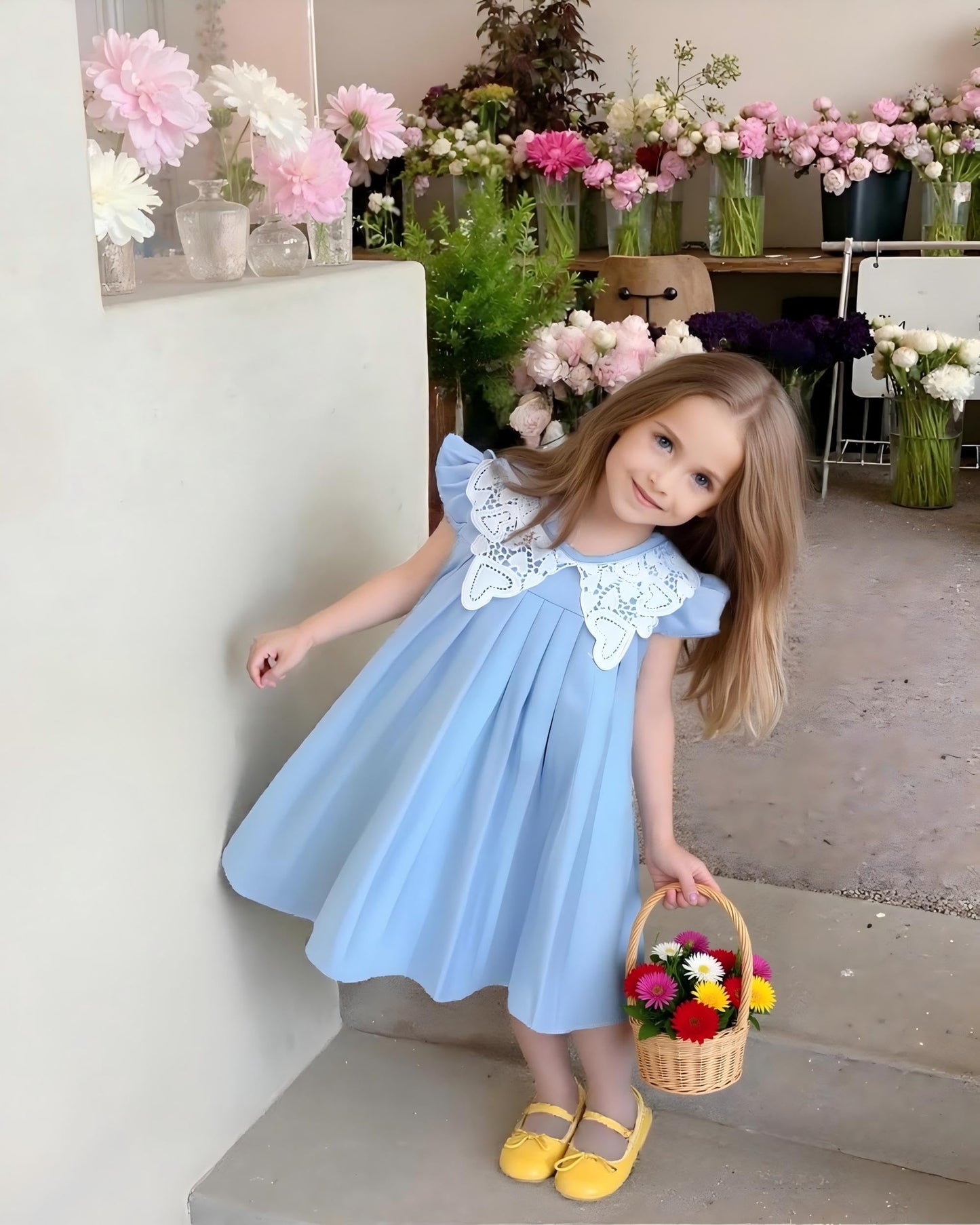 Renotemy Infant Baby Girl Dresses Toddler Girl Clothes Summer Cotton Linen Boho Smocked Sundress Gift for Girls with Hat