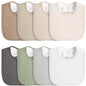 8-Pack Baby Muslin Bibs, Soft Cotton Drool Bibs for Boys Girls, Adjustable and Absorbent Newborn Bib Set for Feeding and Drooling