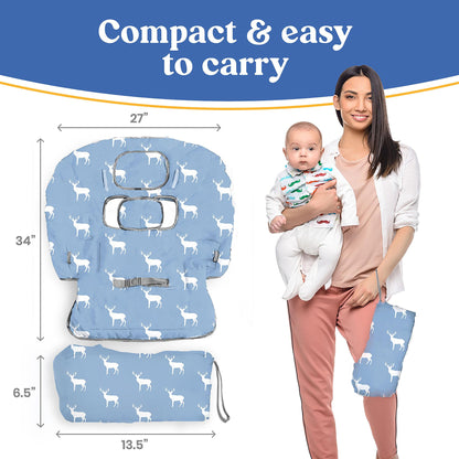 Shopping Cart Cover for Baby PILLANI, High Chair Cover for Restaurant Seat, Grocery Cart Cover for Baby Girl and Boy, Cotton Buggy Covers for Babies, Toddler Shopping Cart Cover