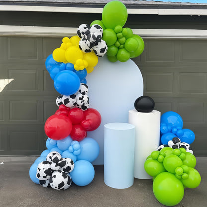 Dusty Blue Sage Green Balloon Arch Kit Slate Fog Blue Pastel Green White Sand Beige Gold Balloons Garland for Jungle Safari Birthday Baby Shower Wedding Party Decorations