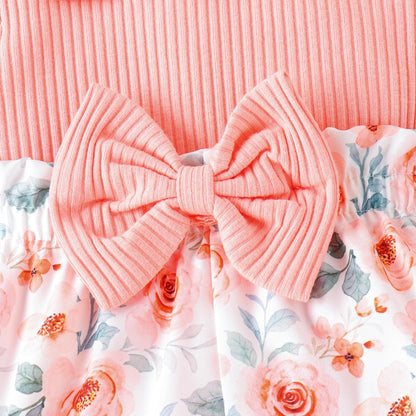 Newborn Baby Girl Clothes Outfits Ruffle Romper and Short Pant Sets with Headband Infant Bodysuits