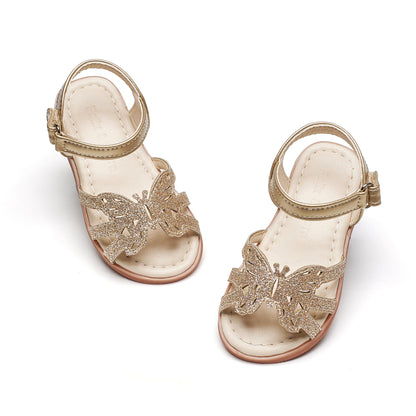 Felix & Flora Toddler Girls Sandals Soft Rubber Flats Summer Baby Flower Girl Shoes.