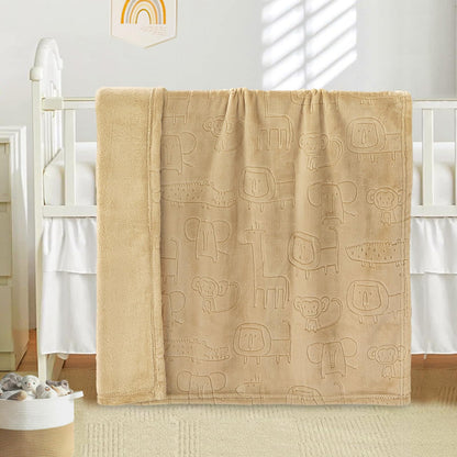 BORITAR Woodland Animal Baby Blanket for Boys Girls Ultra Soft Fleece Warm and Lightweight Blankets for Infant Toddler Newborn, 30x40 Inch, Sage Green