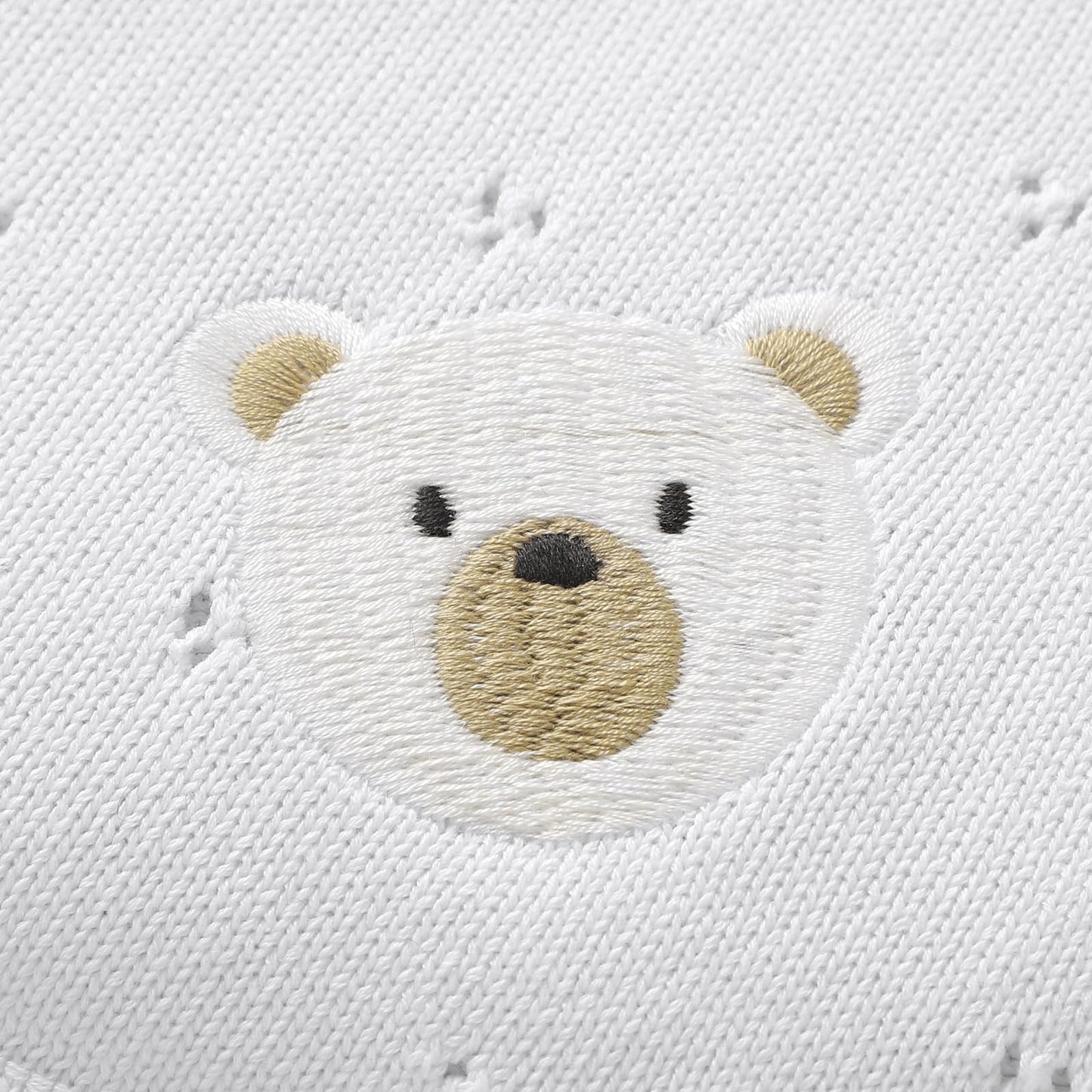 mimixiong Organic Cotton Baby Blanket Neutral Knitted Soft Crib Nursery Swaddling Receiving Blankets for Newborn Baby Boy Girl 40x30 Inch (Oatmeal)
