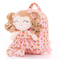 Gloveleya Toddler Backpack Baby Ballerina Girl Gifts Plush Curly Hair Ballet Backpack - Black Blonde 9 inches
