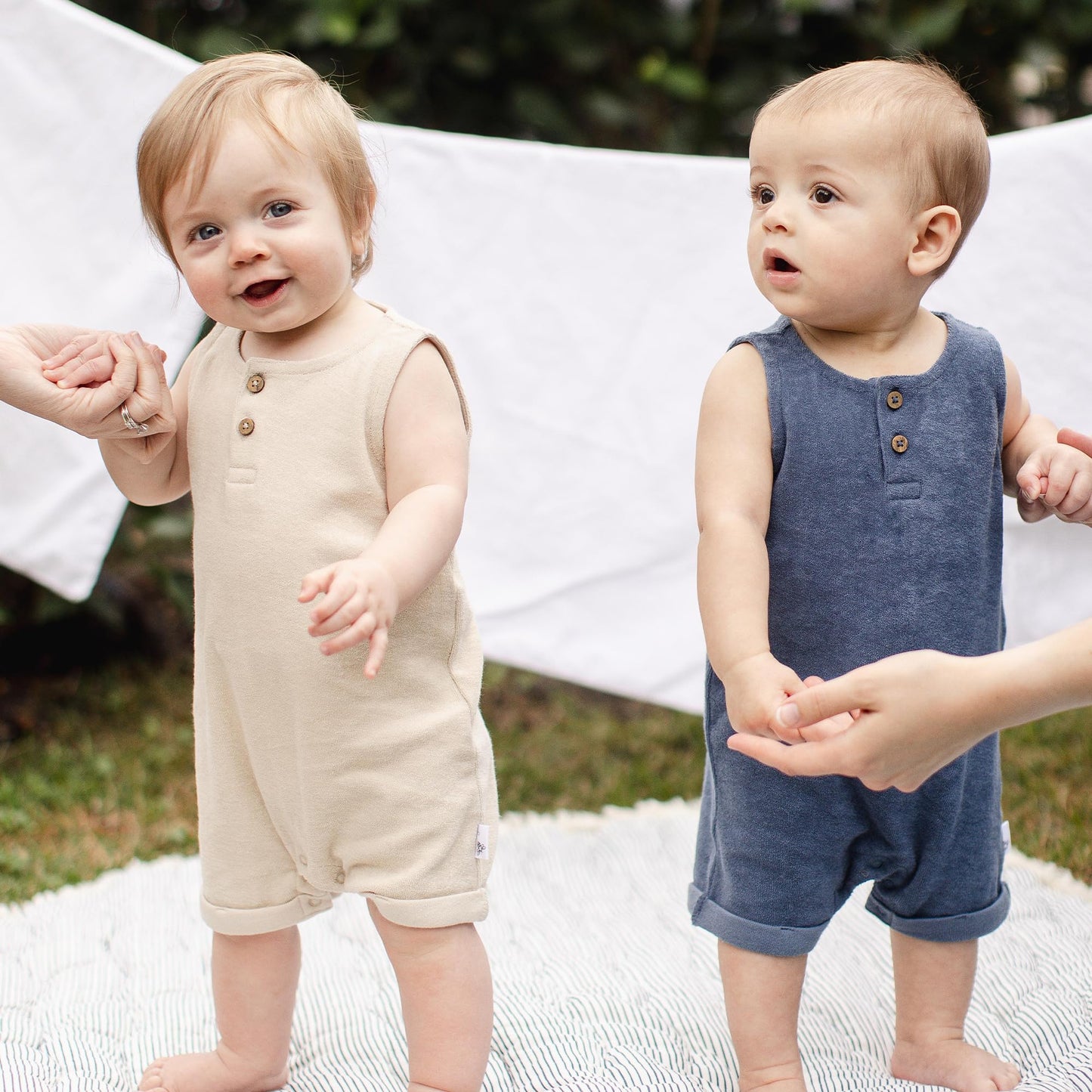 Burt's Bees Baby baby-boys Sleeveless Rompers, 100% Organic Cotton One-piece Coverall and Layette Set