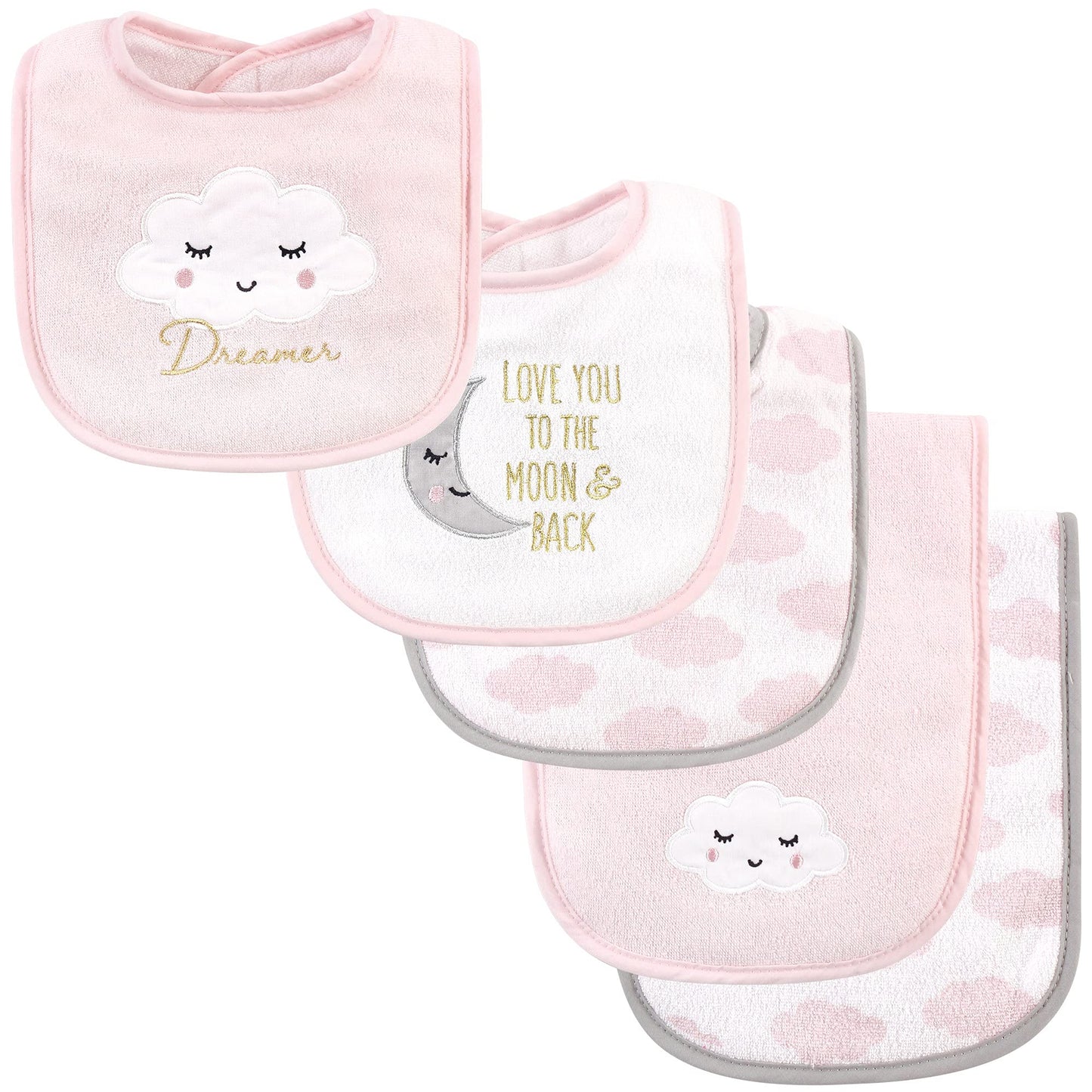 Hudson Baby Unisex Baby Cotton Terry Bib and Burp Cloth Set, Dinner Date, One Size