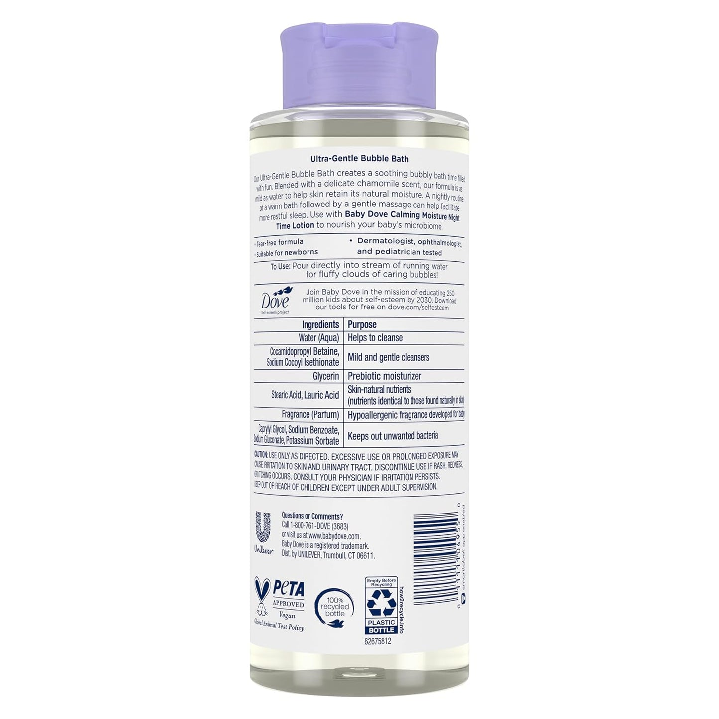 Baby Dove Bubble Bath Calming Moisture for nourished Skin and More restful Sleep Sensitive Skin Care with Skin-Natural nutrients 16 oz