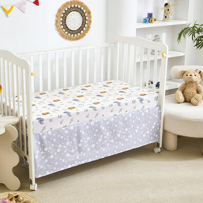 3-Piece Crib Sets for Boys - Ultra Soft Baby Boy Crib Bedding Set Includes Crib Comforter, Sheet & Skirt (Dinosaur)