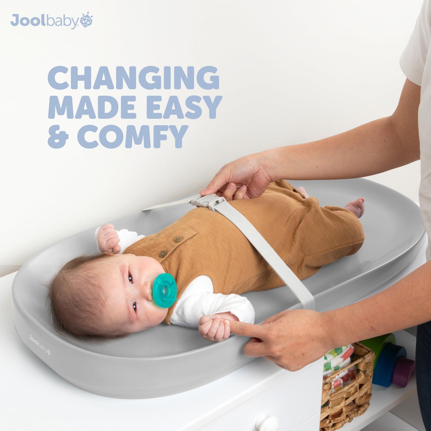 Jool Baby Waterproof Baby Changing Pad - Easy to Clean, Lightweight & Portable - Large Foam Cushion for Comfort (Sage)