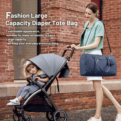 LOVEVOOK Diaper Bag Tote with Pacifier Case and Changing Pad, Large Capacity Mommy Bag for Hospital and Weekender Travel, Functional Baby Bag Newborn Baby Essential, Black