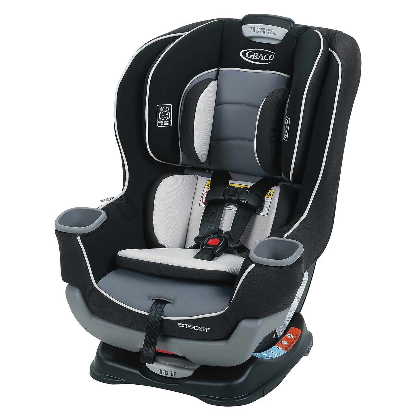 Graco Extend2Fit Convertible Baby Car Seat, Rear and Forward Facing, Adjustable Extension Panel for Extra Legroom, Gotham