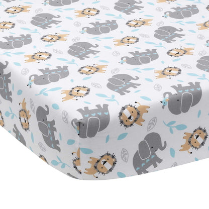 Bedtime Originals Jungle Fun 3-Piece Crib Bedding Set, Blue/Gray(Pack of 1)