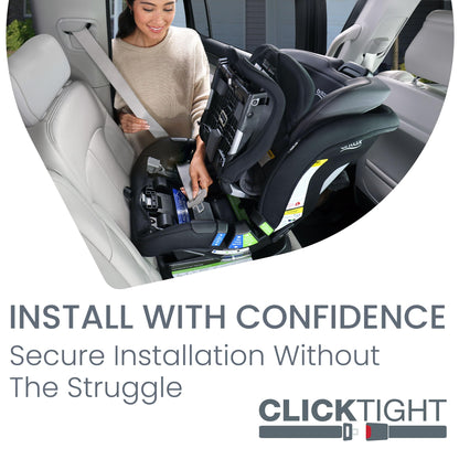 Britax Poplar S Convertible Car Seat, 2-in-1 Car Seat with Slim 17-Inch Design, ClickTight Technology, Arctic Onyx