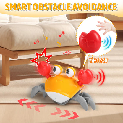 Crawling Crab Baby Toy Infant: Tummy Time Toys for Babies 3 6 9 12 18 24 36 Months, Walking Dancing Sensing Crab for Toddler 1 2 3 4 Year Old, 1st Music Birthday Gifts for Boys Girls