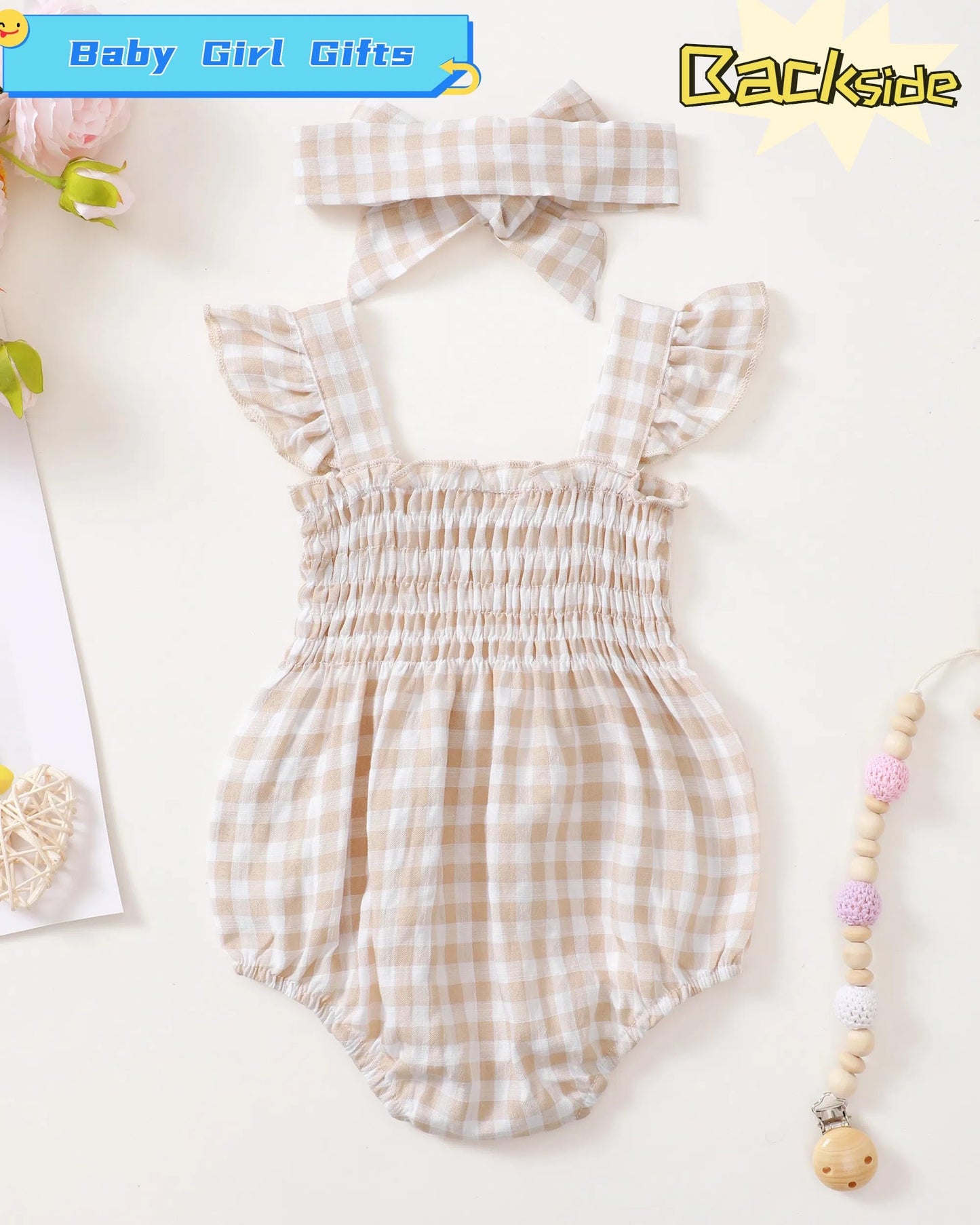 Renotemy Newborn Infant Baby Girl Clothes Rompers Summer Jumpsuits Short Sleeve Romper Infant Baby Clothes Girl