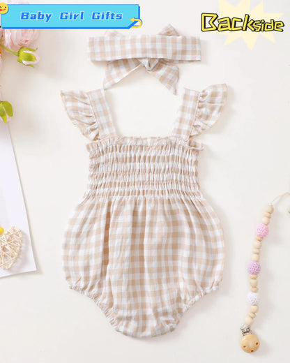 Renotemy Newborn Infant Baby Girl Clothes Rompers Summer Jumpsuits Short Sleeve Romper Infant Baby Clothes Girl
