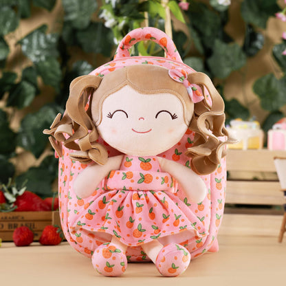 Gloveleya Toddler Backpack Baby Ballerina Girl Gifts Plush Curly Hair Ballet Backpack - Black Blonde 9 inches