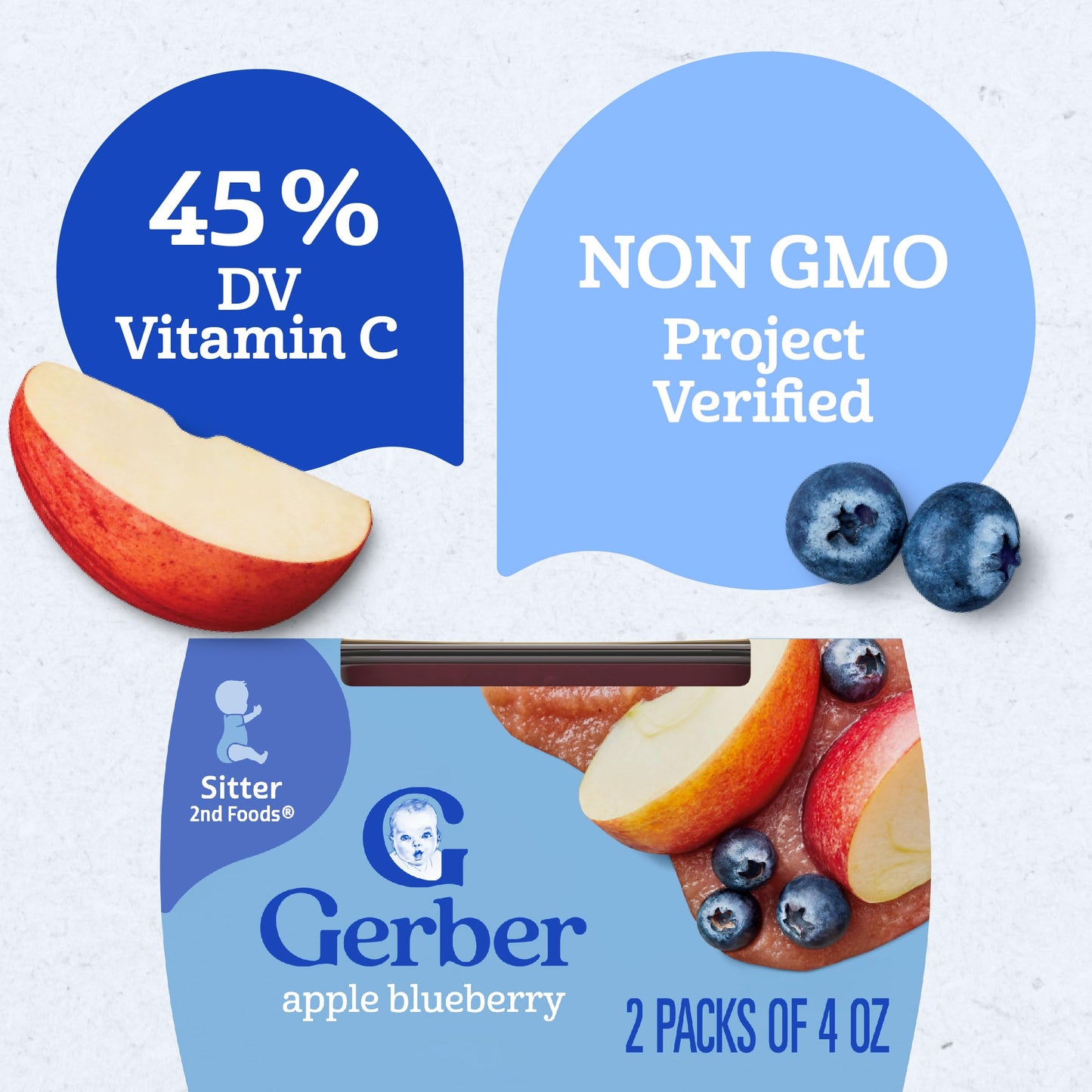 Gerber 2nd Foods Banana Blackberry Blueberry 4 Ounce Tubs, 2 Count (Pack of 8)
