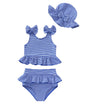 Mioglrie Baby Infant Swimsuit Girl Toddler Bathing Suit Girl Summer Beach Bikini Tankini Swimwear Hat 3-24 Months 2t-5t