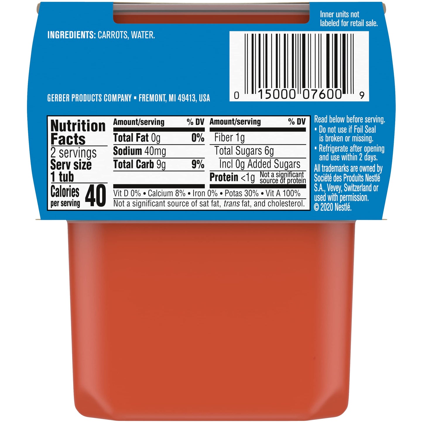 Gerber Baby Food Power Blend Apple Chicken, 4 Oz, 2 Ct Tubs
