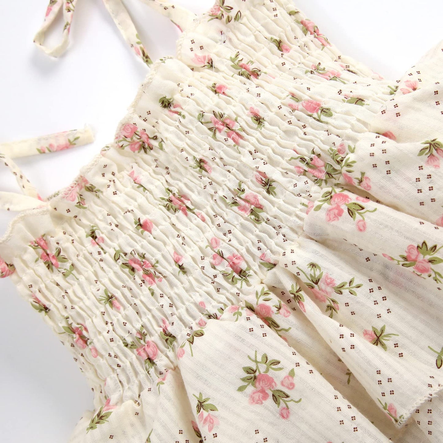 MERSARIPHY Newborn Baby Girl Summer Outfit Sleeveless Ruffle Smocked Halter Tulle Romper Dress One-piece Jumpsuit Clothes