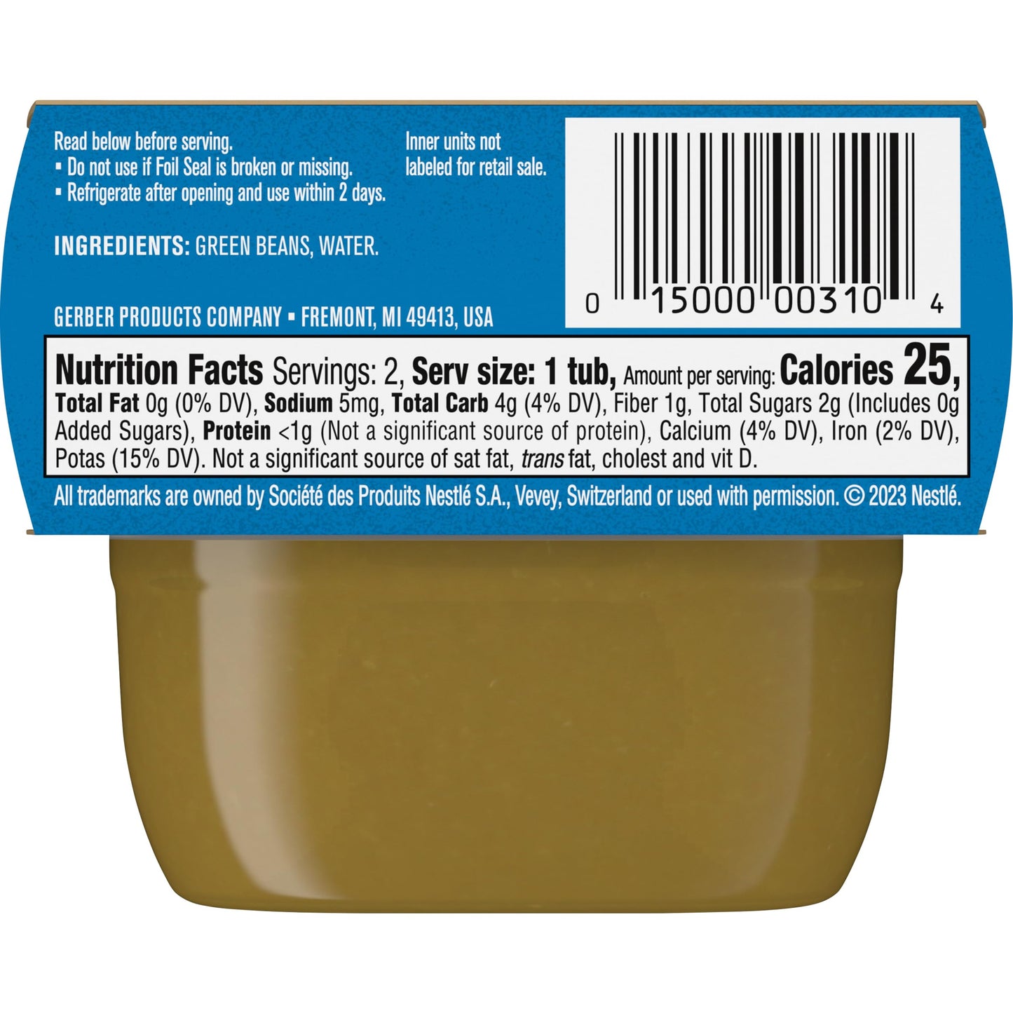Gerber 1st Foods Baby Food, Prune Puree, Natural & Non-GMO, 2 Ounce Tubs, 2-Pack (Pack of 8)