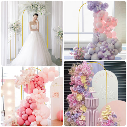 Wokceer 7.2 FT Wedding Arch Backdrop Stand, Gold Metal Arch Backdrop Stand for Wedding Ceremony Birthday Party Bridal Baby Shower Photo Booth Garden Floral Balloon Arches Decoration