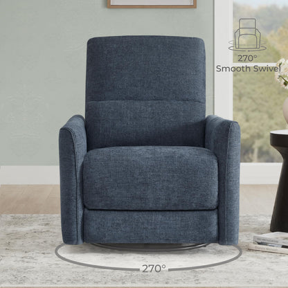 CHITA Power Recliner Chair Swivel Glider, FSC Certified Upholstered Living Room Nursery Reclining Sofa Chair with Lumbar Support, Linen