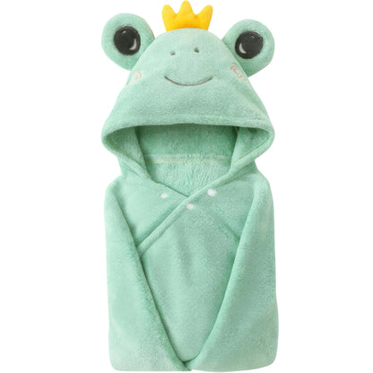 Toddler Hooded Bath Towel 27.5" X 55" Baby Towels with Hood Frog Soft Absorbent Toddler Towel Poncho Baby Hooded Blanket for Boys Girls