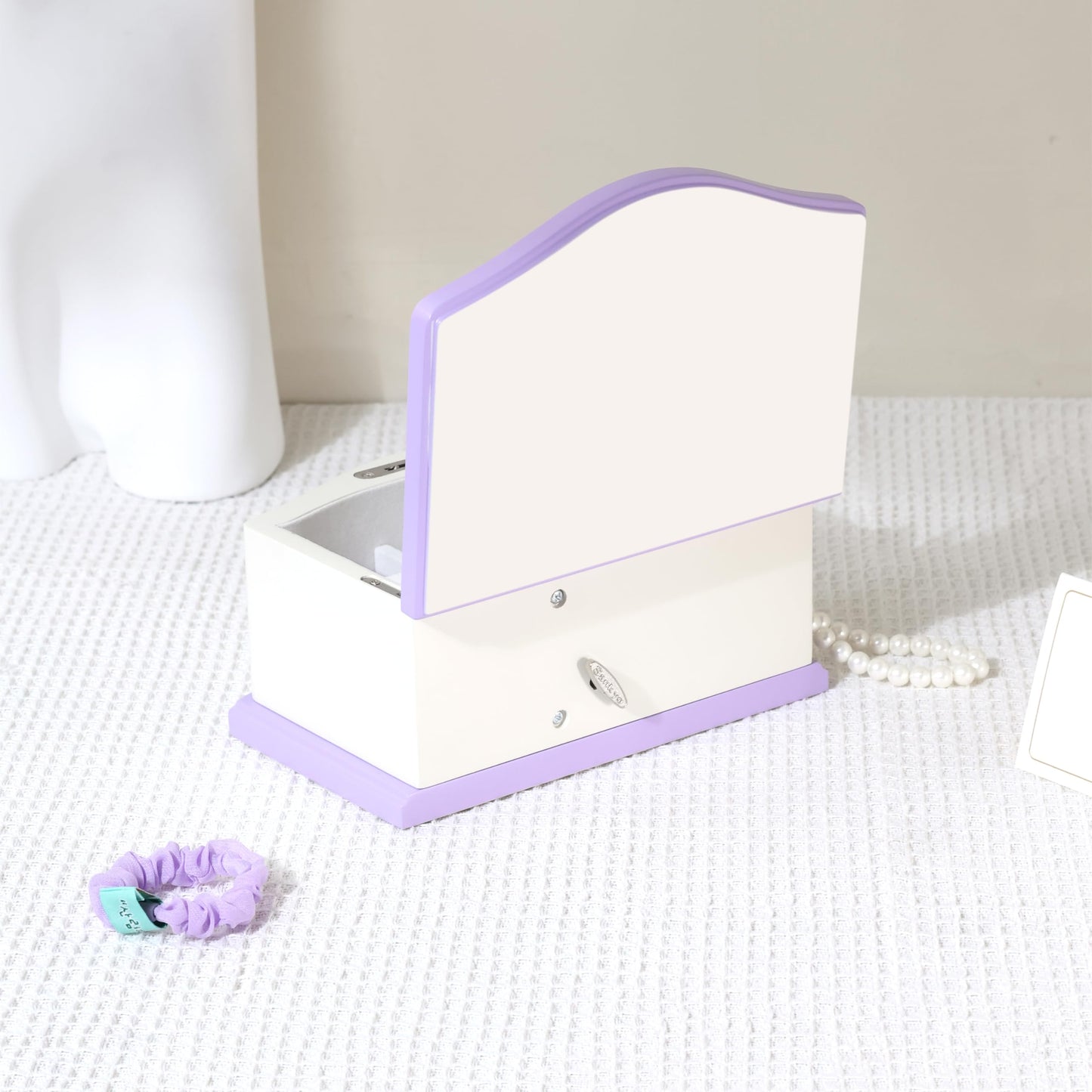 Medium Pink Ballerina Musical Jewelry Box with Mirror and Lock for Girls,Pink Kid's Jewelry Storage Music Chest,Gifts for Christmas,New Year and All Hoidays