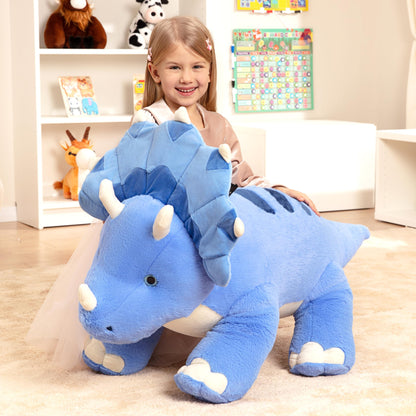 IKASA Giant Triceratops Dinosaur Stuffed Animal Plush Toy,30" Soft Big Large Jumbo Toys,Huge Size Cute Fluffy Plushy Oversized Plushie,Gifts for Kids