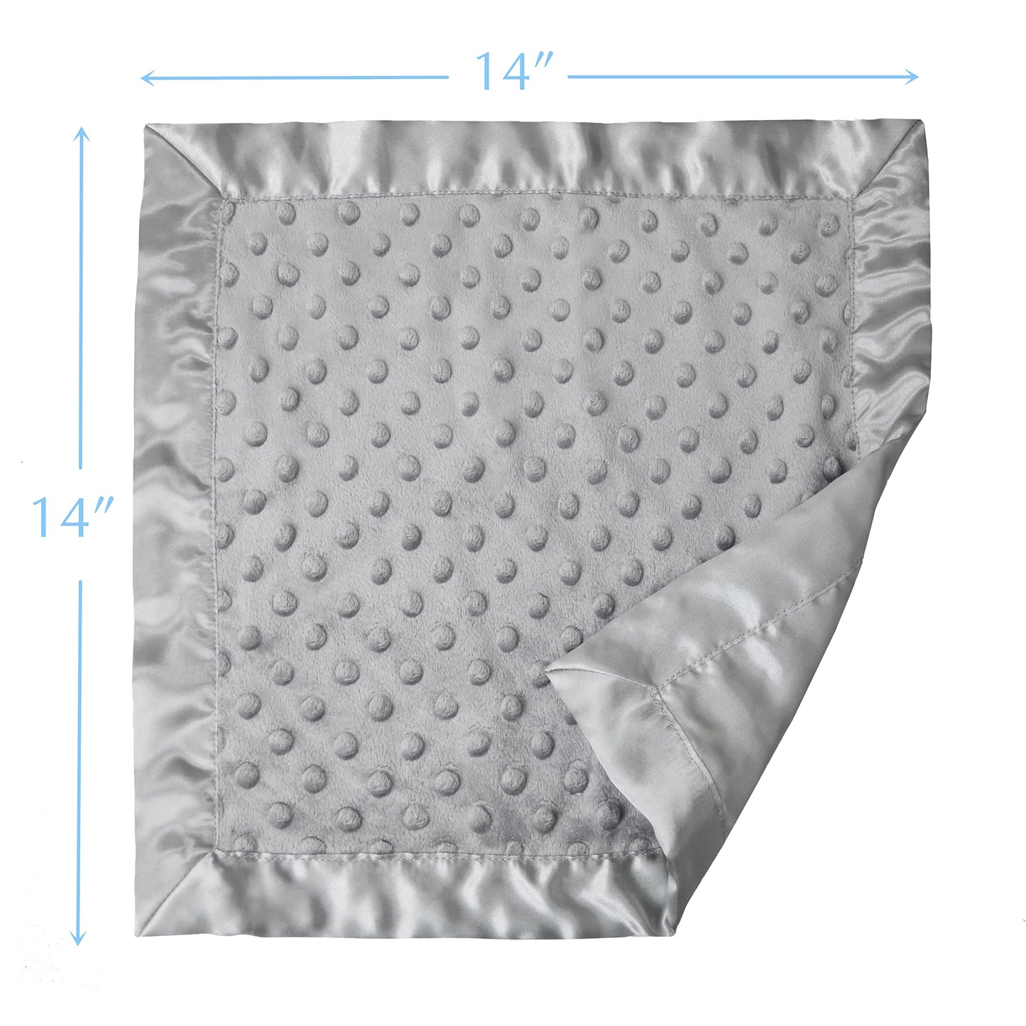 American Baby Company Heavenly Soft Chenille Security Blanket, 2-Layer Design with Minky Dot & Silky Satin, Pink, 14" x 14" for Boys and Girls