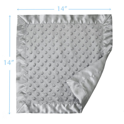 American Baby Company Heavenly Soft Chenille Security Blanket, 2-Layer Design with Minky Dot & Silky Satin, Pink, 14" x 14" for Boys and Girls