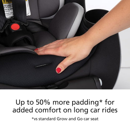 Safety 1st Grow and Go All-in-One Slim Convertible Car Seat, Rear Facing, 5-40 lbs, Forward Facing (30–65 lbs), High Back Booster Seat 40-100 pounds, Dunes Edge