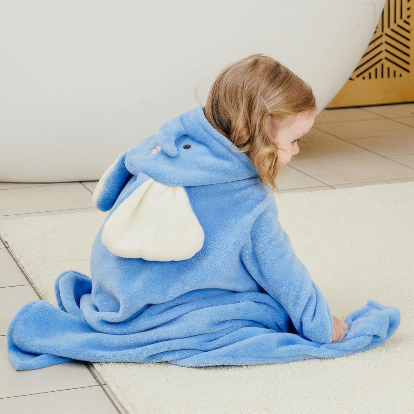 Toddler Hooded Bath Towel 27.5" X 55" Baby Towels with Hood Frog Soft Absorbent Toddler Towel Poncho Baby Hooded Blanket for Boys Girls