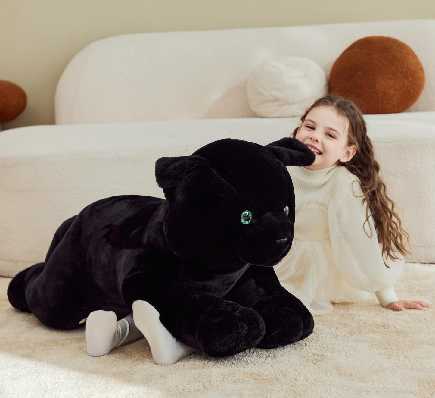 IKASA Giant Cat Stuffed Animal Plush Toy,Big Large Jumbo Soft Toys,30" Cute Huge Size Fluffy Plushy Fat Plushie,Gifts for Kids