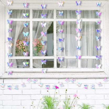 Zonon 4 Pieces 3D Butterfly Hanging Garlands Decoration Butterfly Paper Party Streamers Backdrop for Graduation Wedding Birthday Fairly Baby Shower Party Decorations