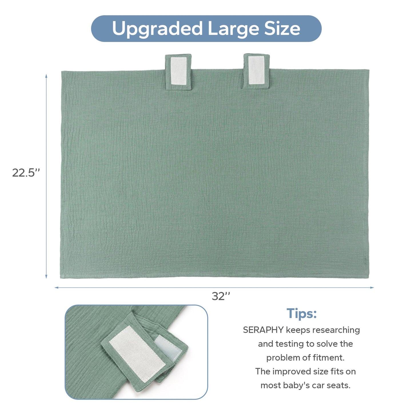 SERAPHY 100% Muslin Cotton Car Seat Covers for Babies, Universal Baby Car Seat Cover, Breathable Muslin Carseat Cover Canopies for Boys and Girls, Soft Infant Car Seat Cover for Summer — Rabbits