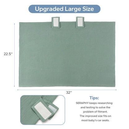 SERAPHY 100% Muslin Cotton Car Seat Covers for Babies, Universal Baby Car Seat Cover, Breathable Muslin Carseat Cover Canopies for Boys and Girls, Soft Infant Car Seat Cover for Summer — Rabbits