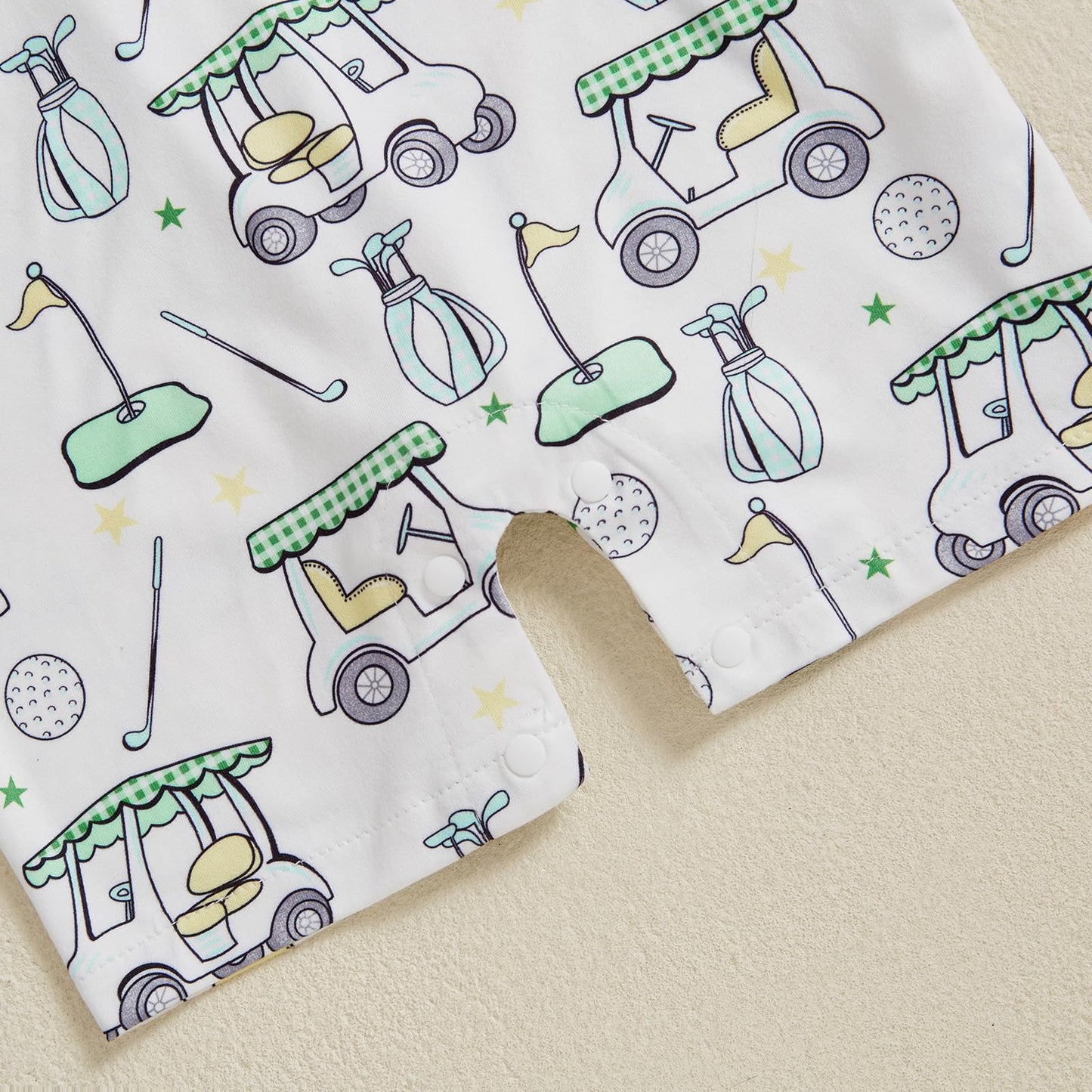 Baby Boy Rompers Half Button-up Jumpsuit Short Sleeve Bodysuit Summer Clothes