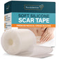NUVADERMIS Silicone Scar Sheets - Extra Long Scar Sheets for C-Section, Tummy Tuck, Keloid, and Surgical Scars - Reusable Medical Grade Silicone Scar Sheets - Pack of 4 - Light Tone