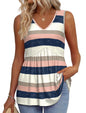 OFEEFAN Womens Tank Tops 2025 Flowy Peplum Tops for Women Dressy Sleeveless V Neck Babydoll Tank Tops