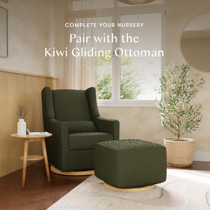 Babyletto Kiwi Electric Power Glider Recliner Nursery Chair w/ USB Ports - Water & Stain Resistant Glider Rocking Chair for Nursery - GREENGUARD Gold Certified Swivel Rocker Recliner Chair - Cream