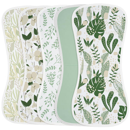 Yoofoss Baby Burp Cloths 5 Pack Burping Cloths for Babies Boys Girls Large 21''X10'' Extra Soft and Absorbent Flowers